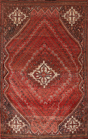 Vintage Wool Shiraz Persian Rug 5x7