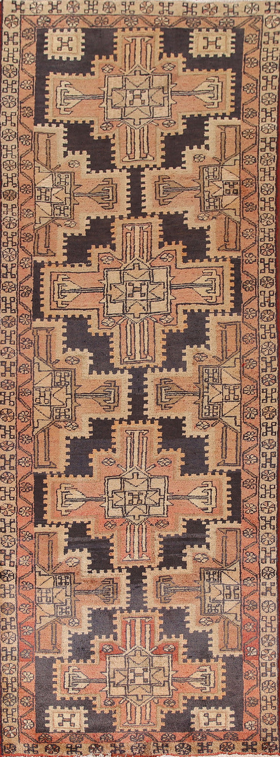 Geometric Meshkin Persian Runner Rug 3x10