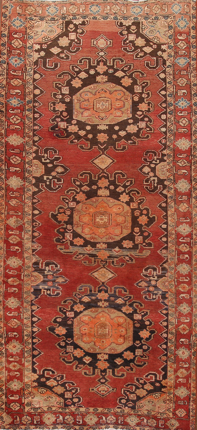 Geometric Heriz Persian Runner Rug 4x11