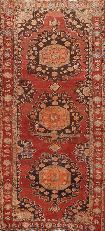 Geometric Heriz Persian Runner Rug 4x11