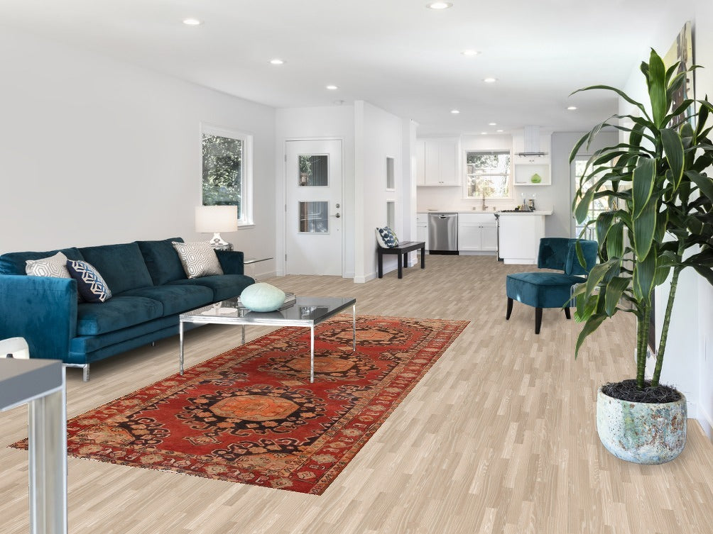 Geometric Heriz Persian Runner Rug 4x11