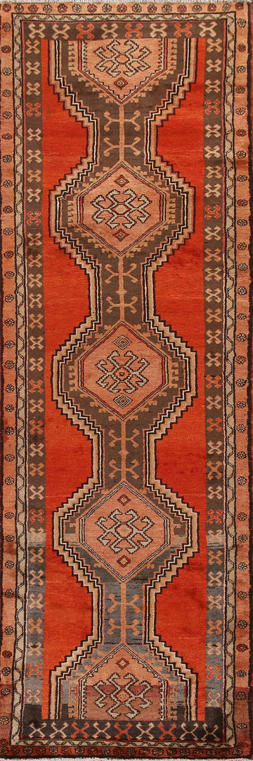 Vintage Wool Ardebil Persian Runner Rug 3x13