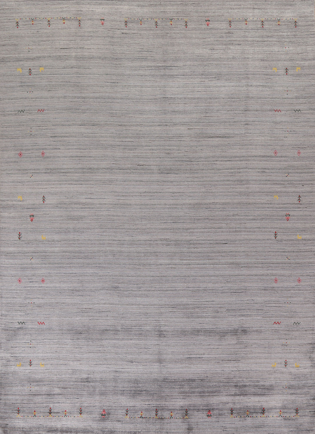 Striped Wool Gabbeh Indian Area Rug 9x12