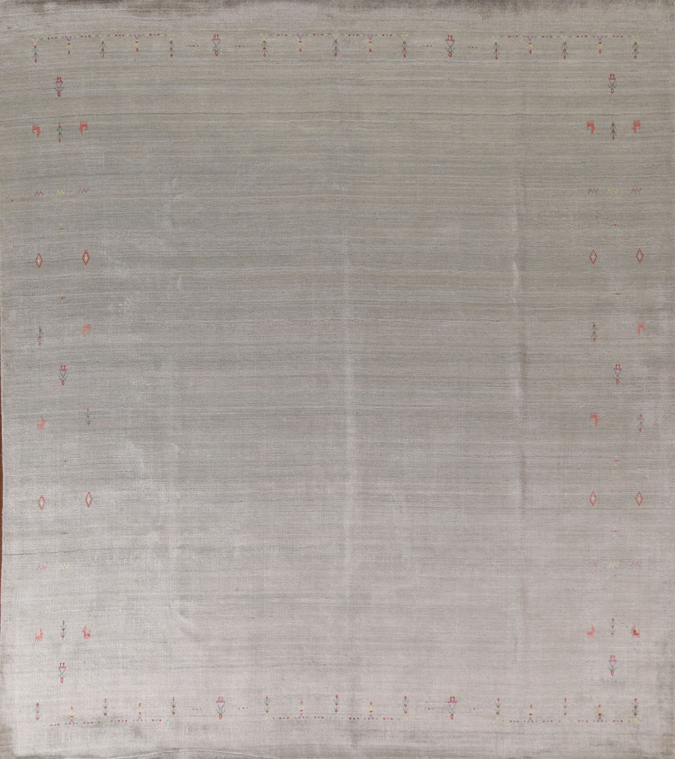 Striped Gabbeh Square Area Rug 10x10