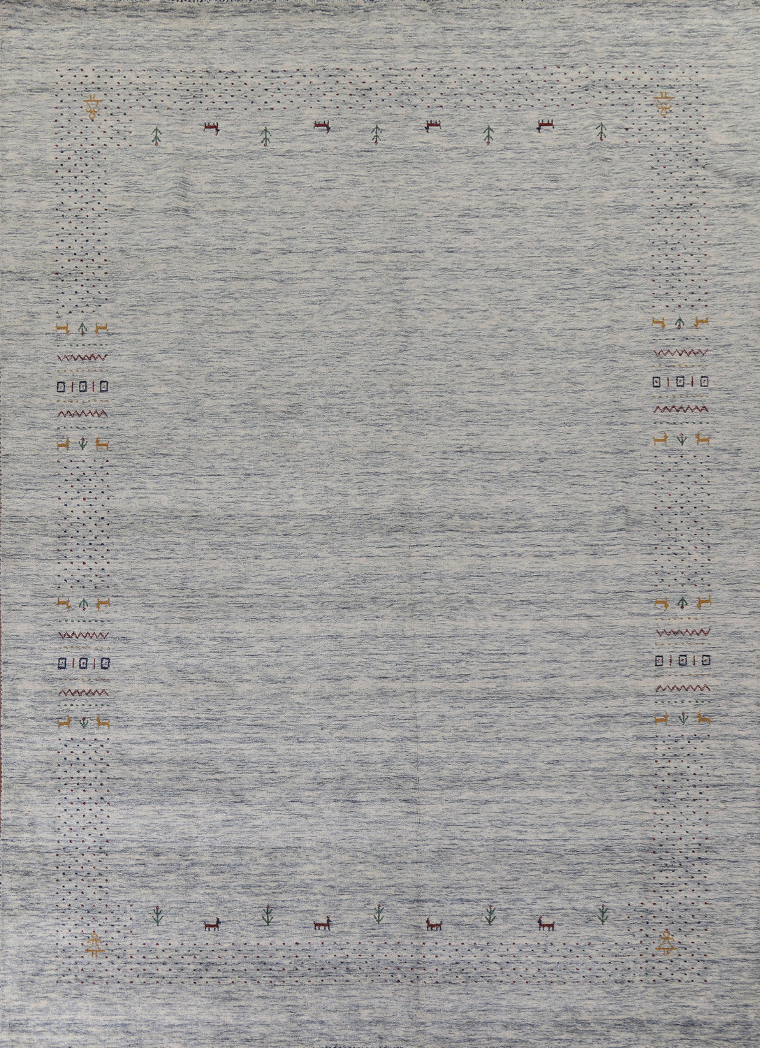 Ivory & Blue Gabbeh Oriental Area Rug 9x12