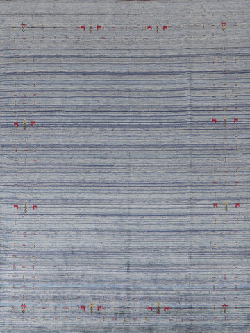 Striped Blue Gabbeh Indian Area Rug 8x10