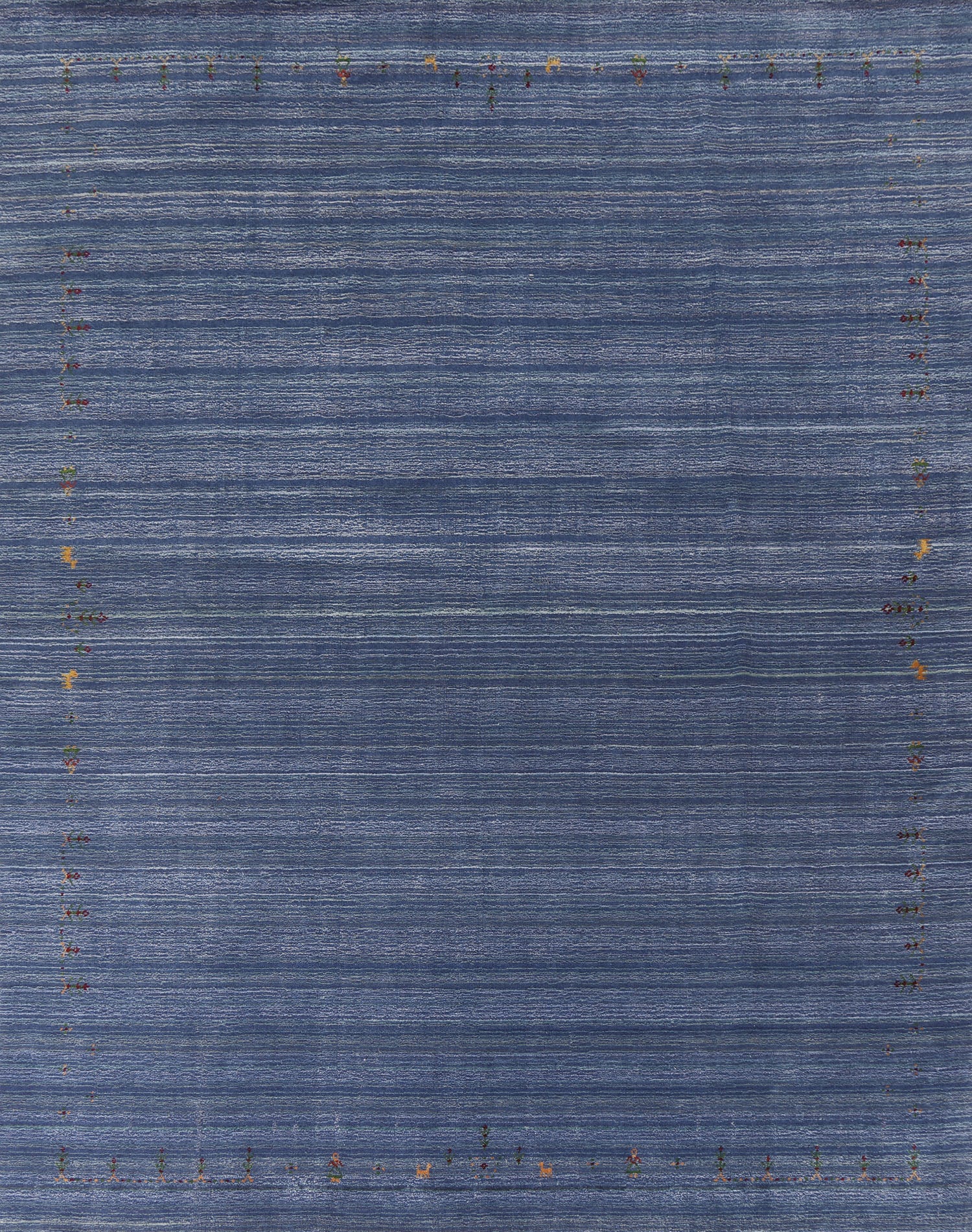Striped Blue Gabbeh Indian Area Rug 8x10