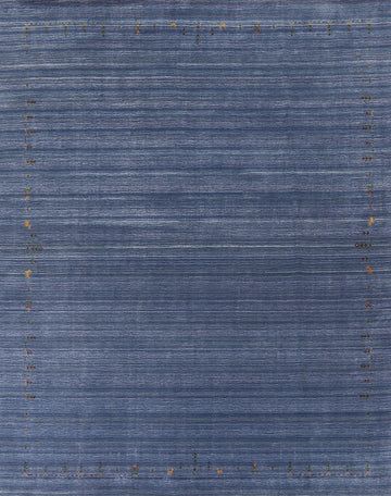 Striped Blue Gabbeh Indian Area Rug 8x10