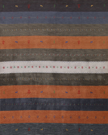 Striped Gabbeh Indian Area Rug 8x9