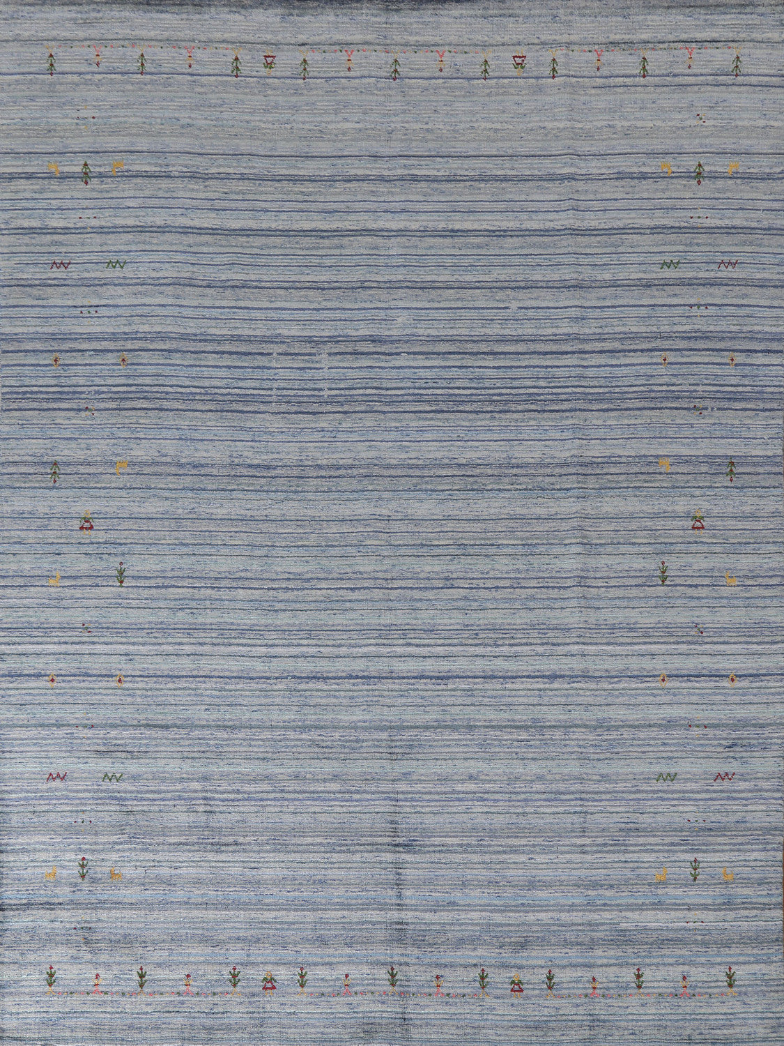 Striped Blue Gabbeh Oriental Area Rug 8x10