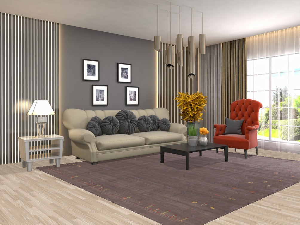 Brown Gabbeh Living Room Area Rug 8x10
