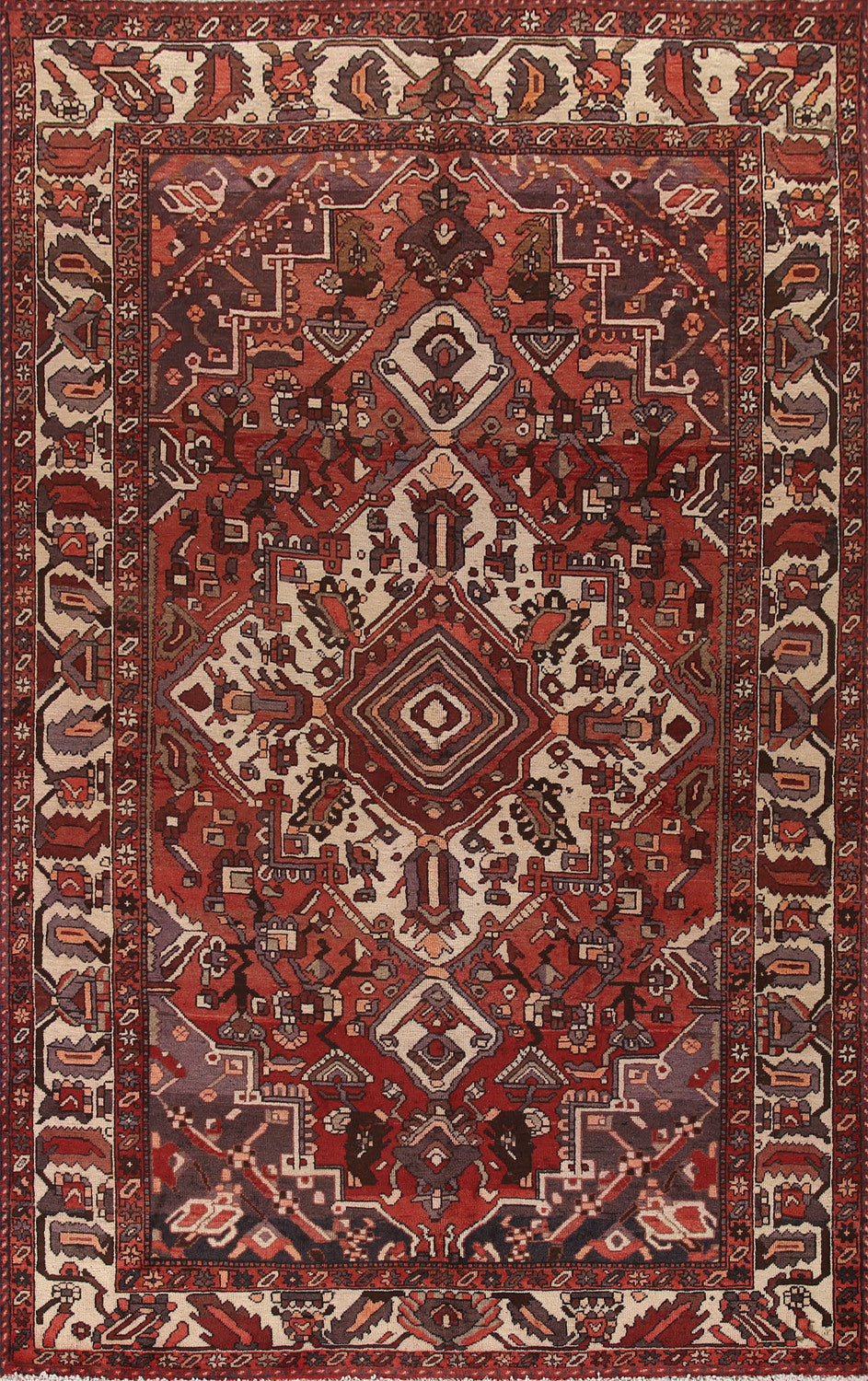 Geometric Bakhtiari Persian Area Rug 7x11