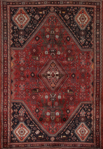 Animal Pictorial Shiraz Persian Area Rug 6x9