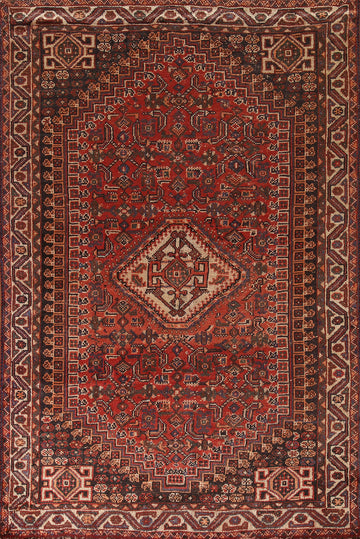 Tribal Geometric Qashqai Persian Area Rug 5x8