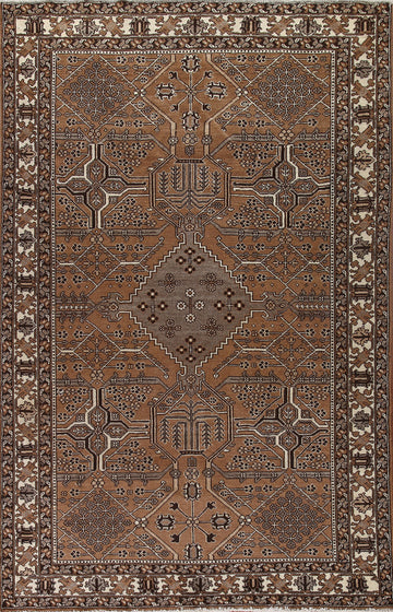 Geometric Bakhtiari Persian Area Rug 6x10