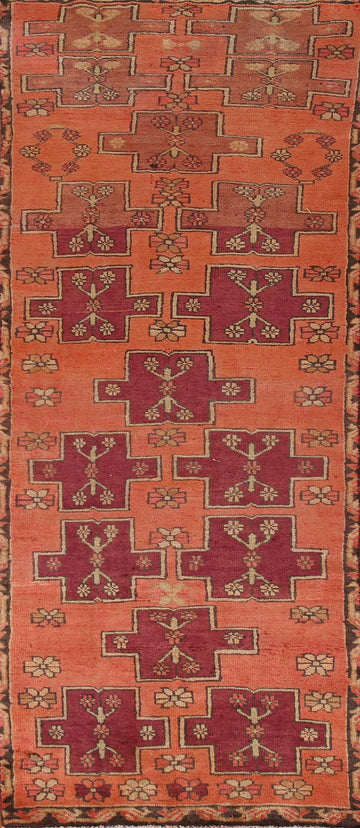 Vintage Wool Meshkin Persian Runner Rug 3x10