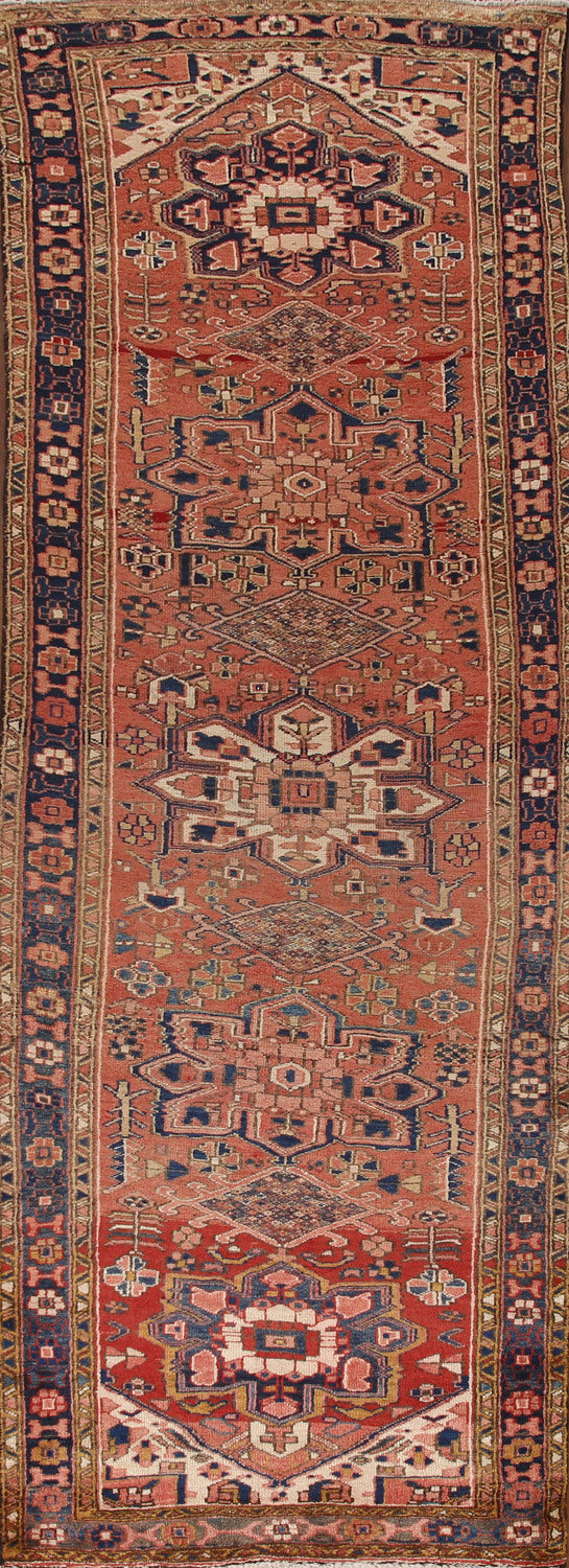 Geometric Heriz Persian Runner Rug 3x11