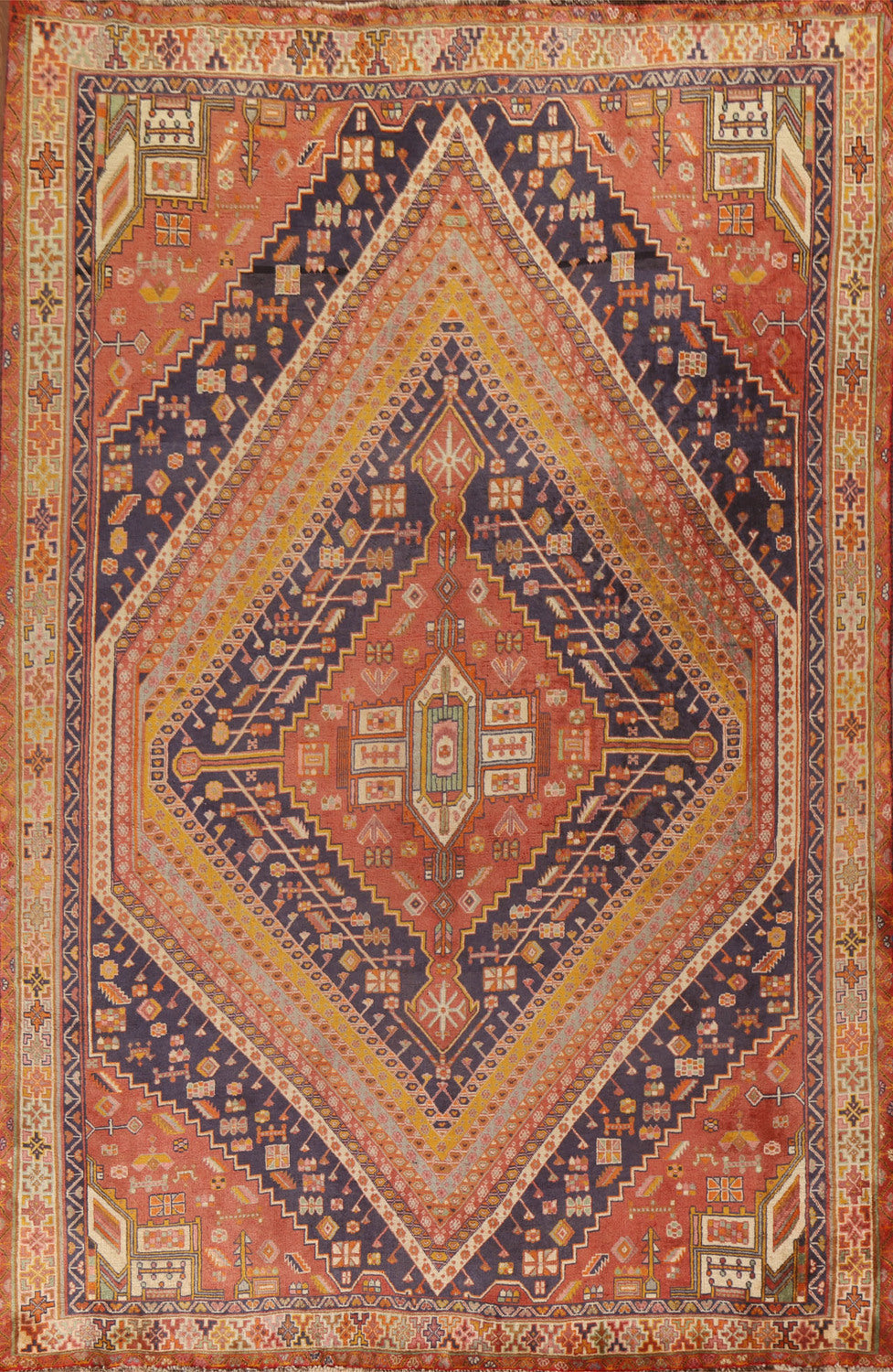 Vegetable Dye Abadeh Persian Area Rug 7x10