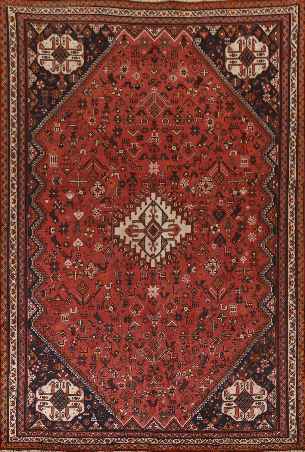 Tribal Geometric Shiraz Persian Area Rug 7x10
