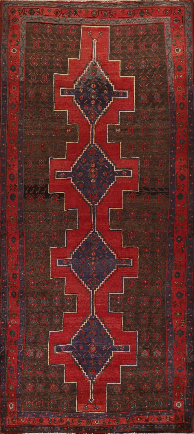 Geometric Hamedan Persian Area Rug 5x13