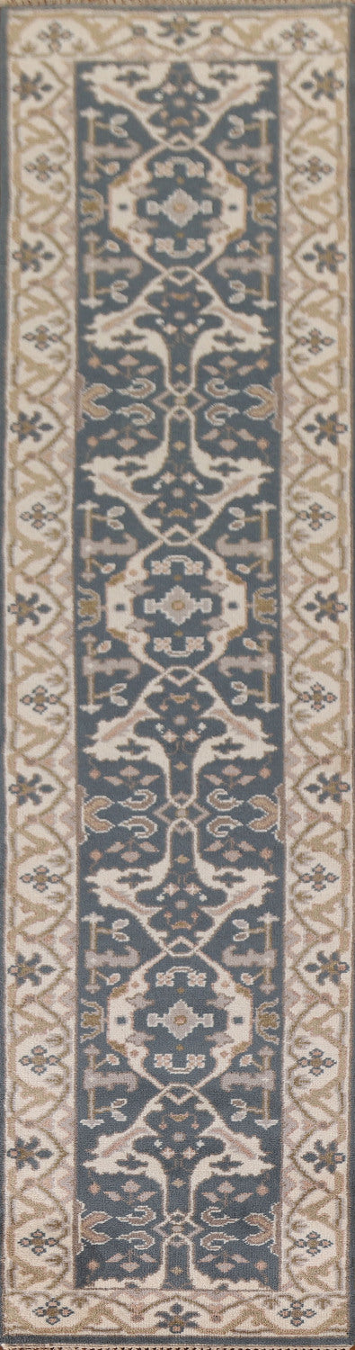 Blue Oushak Oriental Runner Rug 3x12