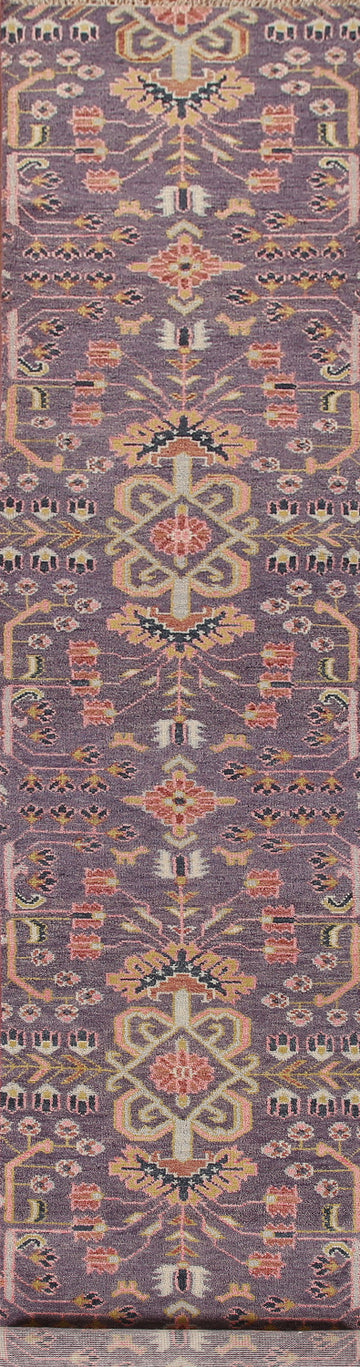 All-Over Purple Kazak Indian Runner Rug 3x16