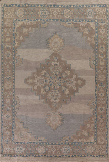 Geometric Oushak Living Room Rug 9x12