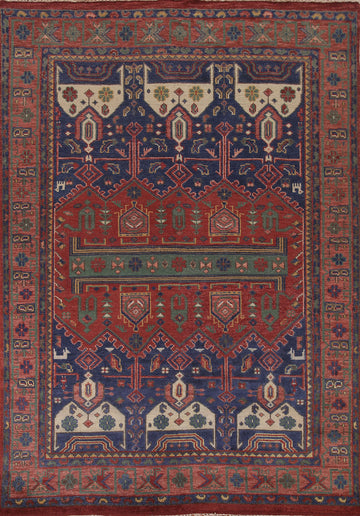 Red & Blue Sirjan Indian Area Rug 8x10