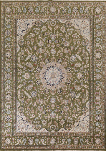 Traditional Green Kashan Oriental Area Rug 9x12