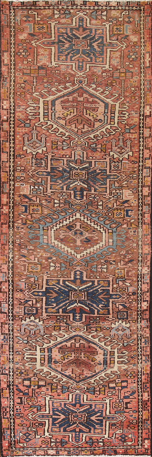 Tribal Geometric Gharajeh Persian Runner Rug 2x9
