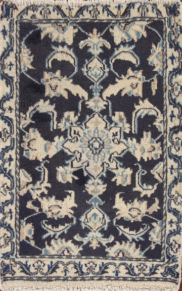 Navy Blue Nain Persian Rug 2x3