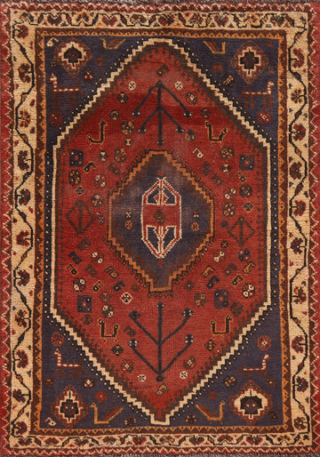 Handmade Wool Qashqai Persian Rug 4x5