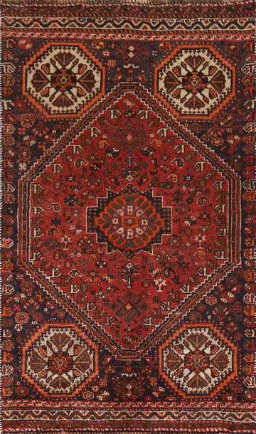 Tribal Geometric Shiraz Persian Rug 3x6