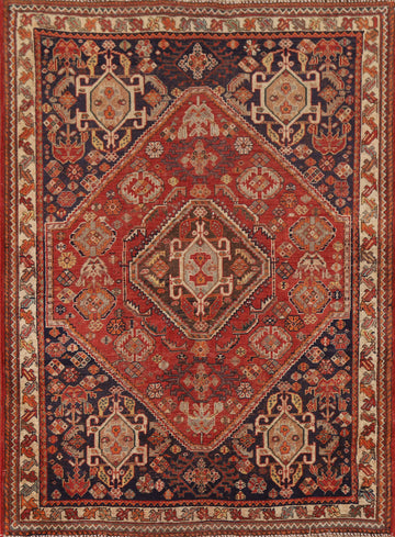 Pre-1900 Antique Vegetable Dye Shiraz Persian Rug 3x5