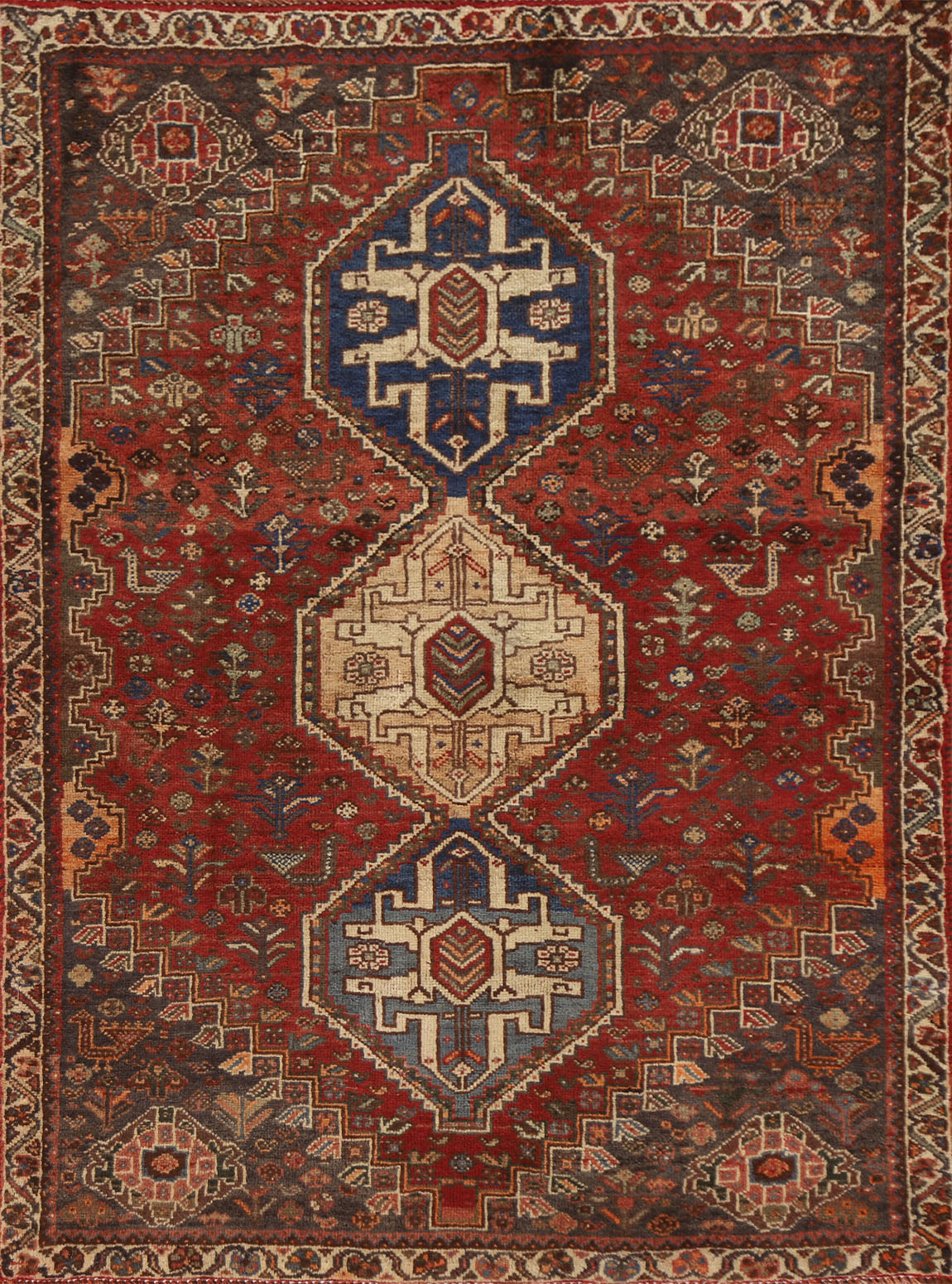 Vintage Shiraz Persian Rug 4x5
