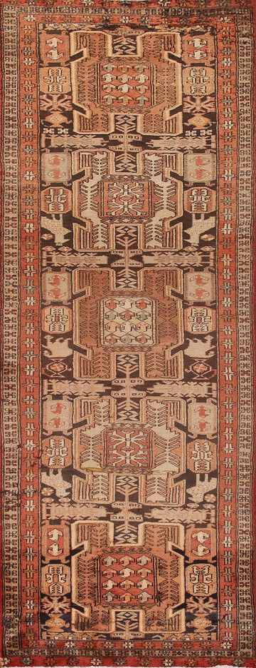 Tribal Wool Meshkin Persian Runner Rug 3x11