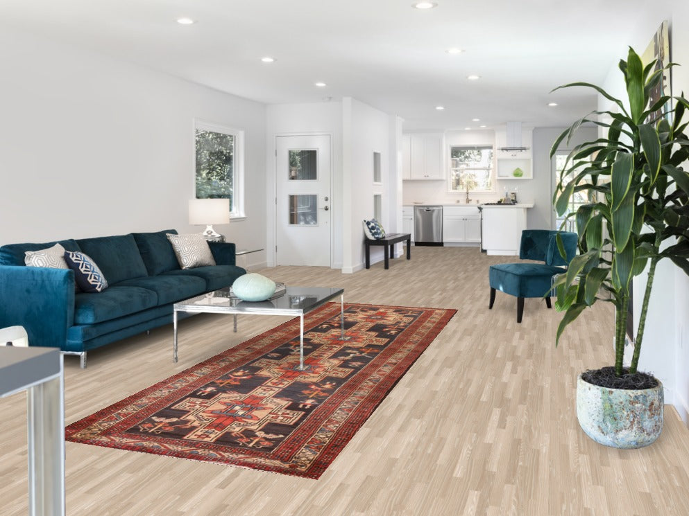 Navy Blue Ardebil Persian Runner Rug 4x11
