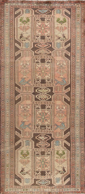 Animals Tribal Ardebil Persian Runner Rug 4x10