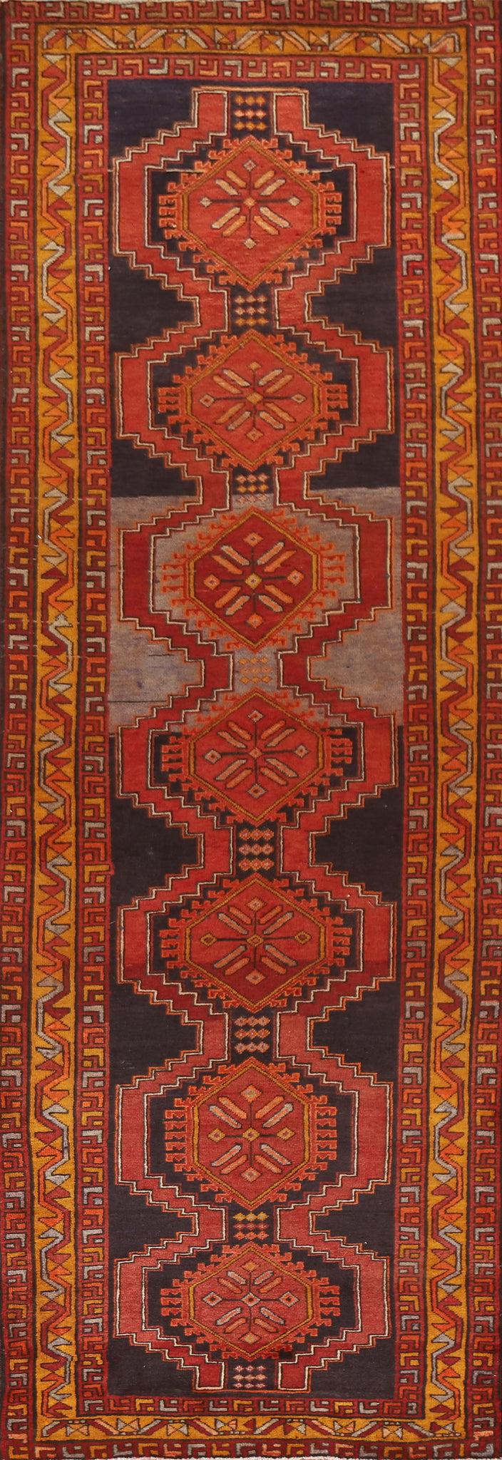 Vintage Wool Ardebil Persian Runner Rug 4x13