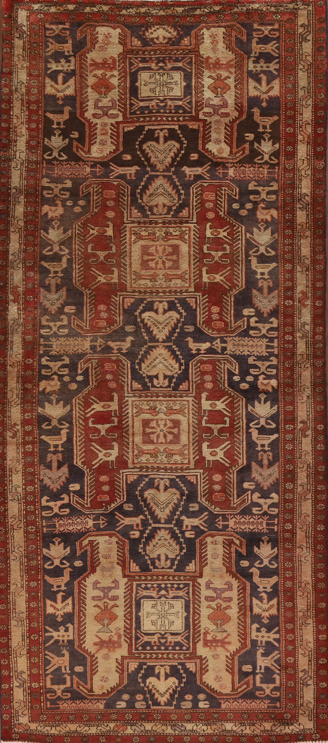 Animal Pictorial Meshkin Persian Runner Rug 4x11