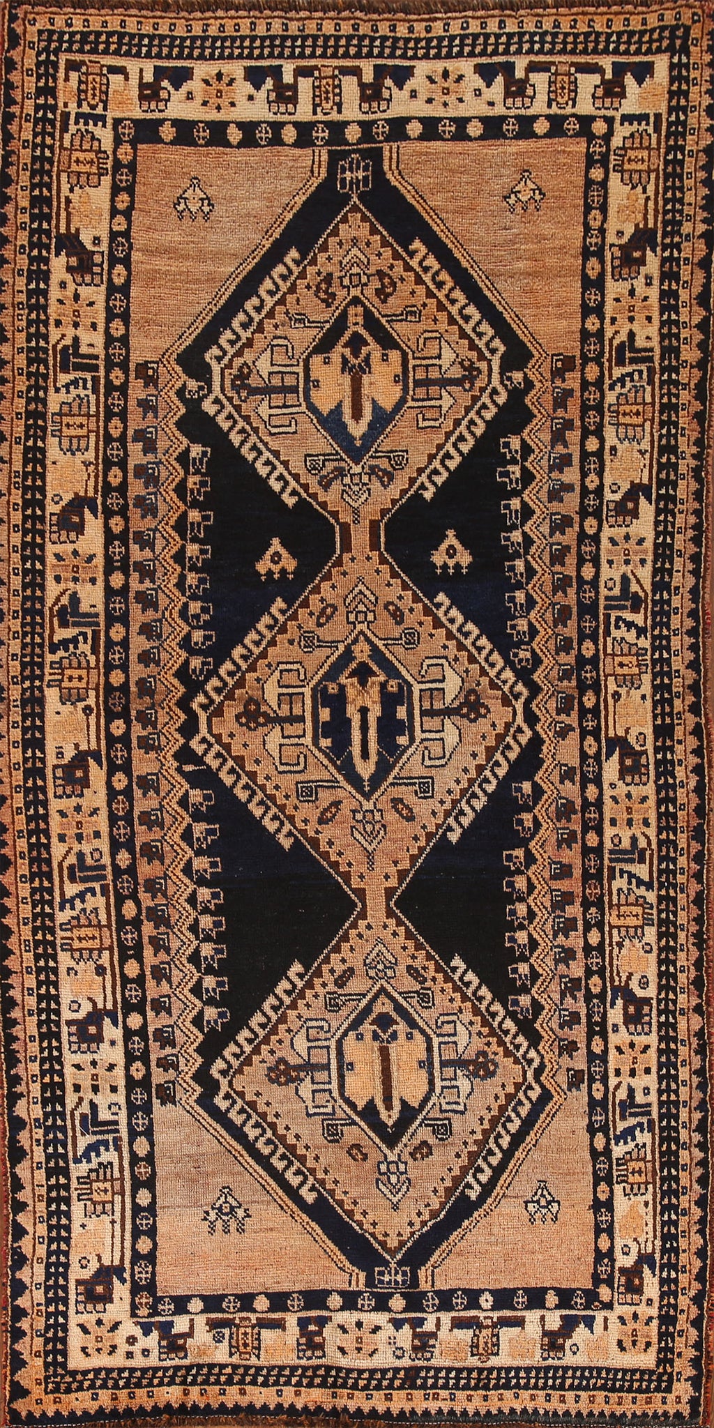 Vegetable Dye Qashqai Persian Rug 4x8
