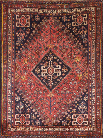 Vegetable Dye Shiraz Persian Rug 4x5