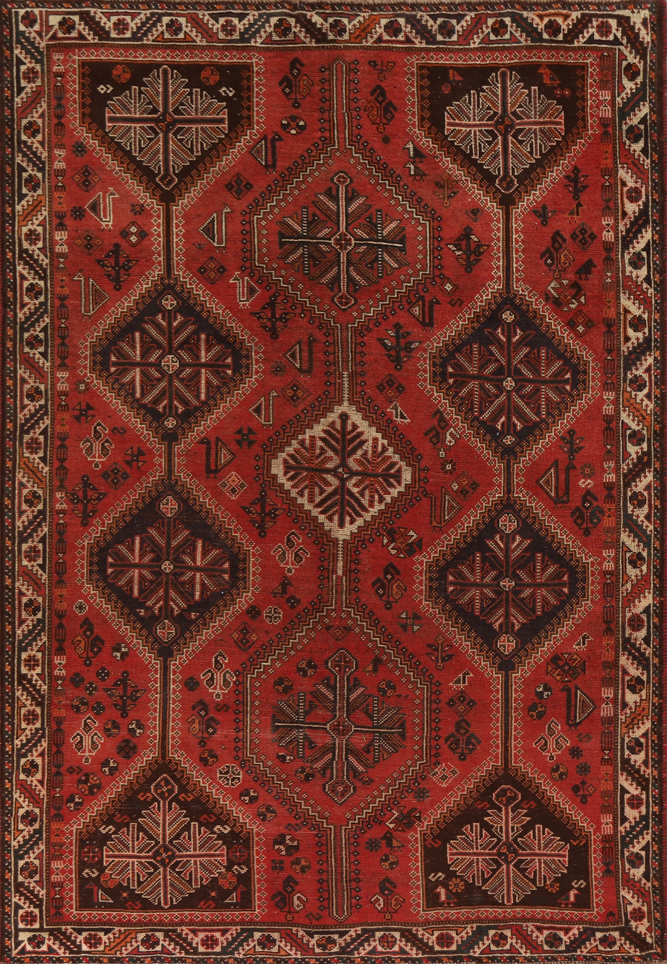 Vegetable Dye Qashqai Persian Area Rug 7x10
