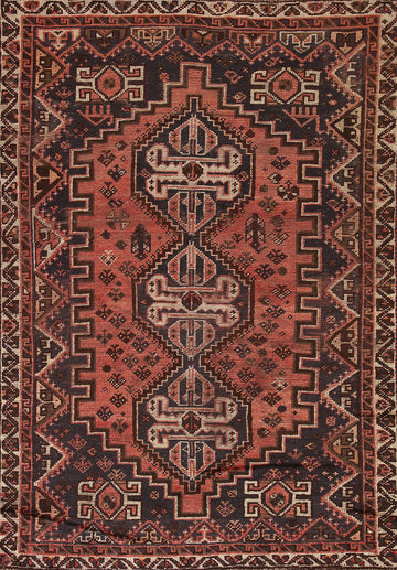 Vegetable Dye Qashqai Persian Area Rug 5x8