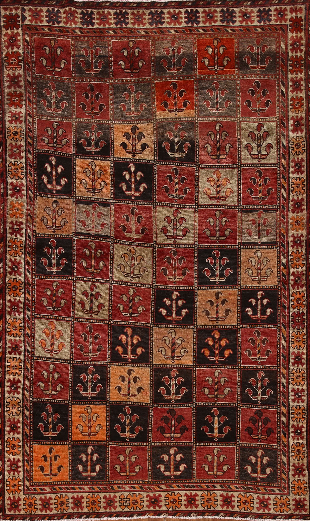 Vegetable Dye Bakhtiari Persian Area Rug 5x9