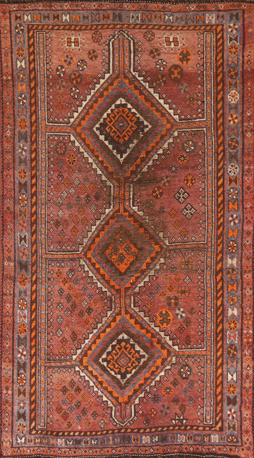 Antique Vegetable Dye Qashqai Persian Rug 3x6