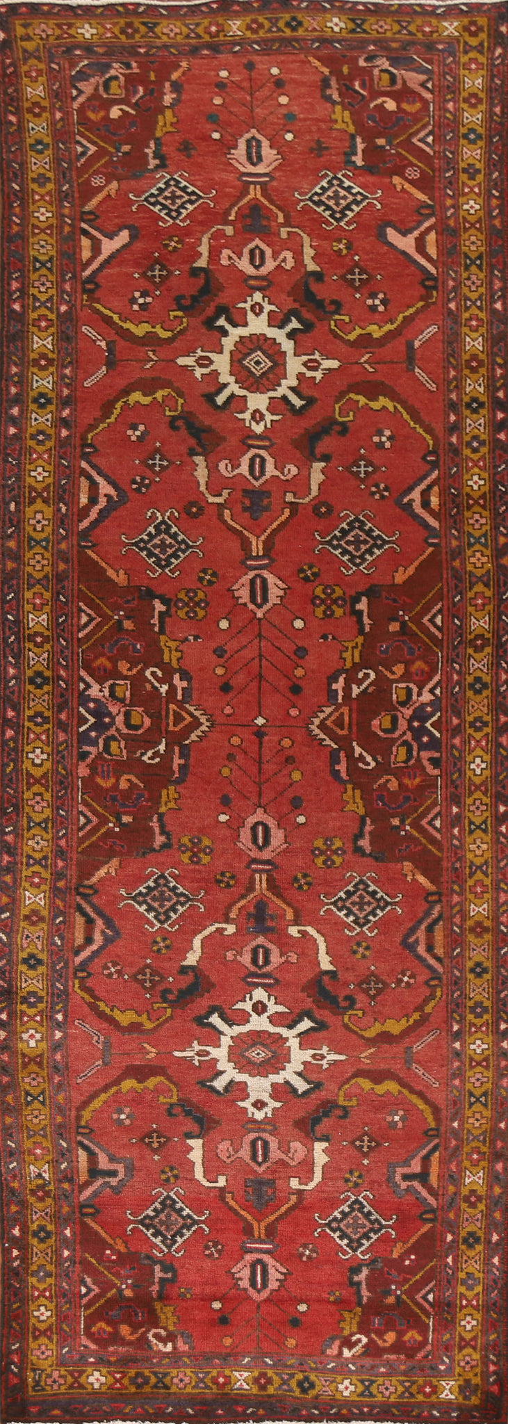 Vegetable Dye Heriz Persian Runner Rug 3x11