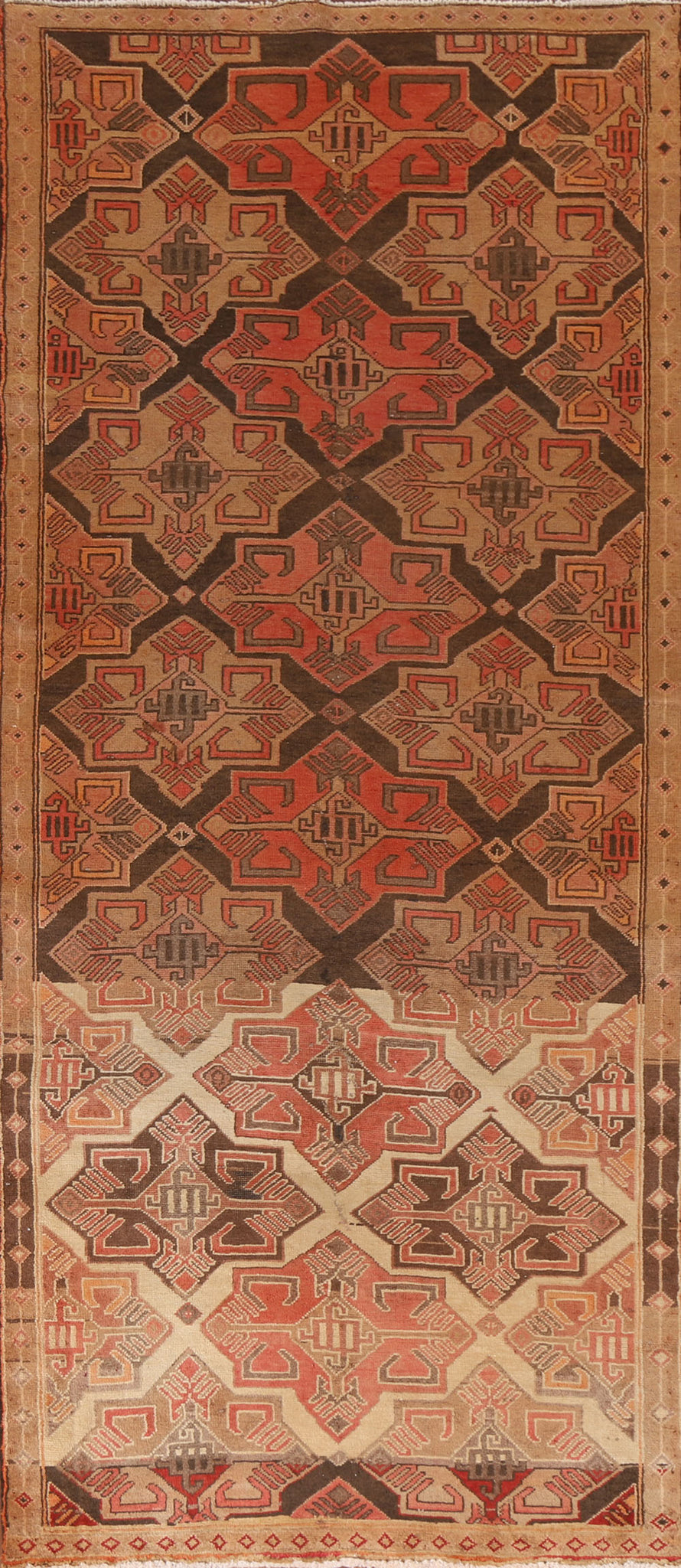 Vegetable Dye Ardebil Persian Runner Rug 4x10