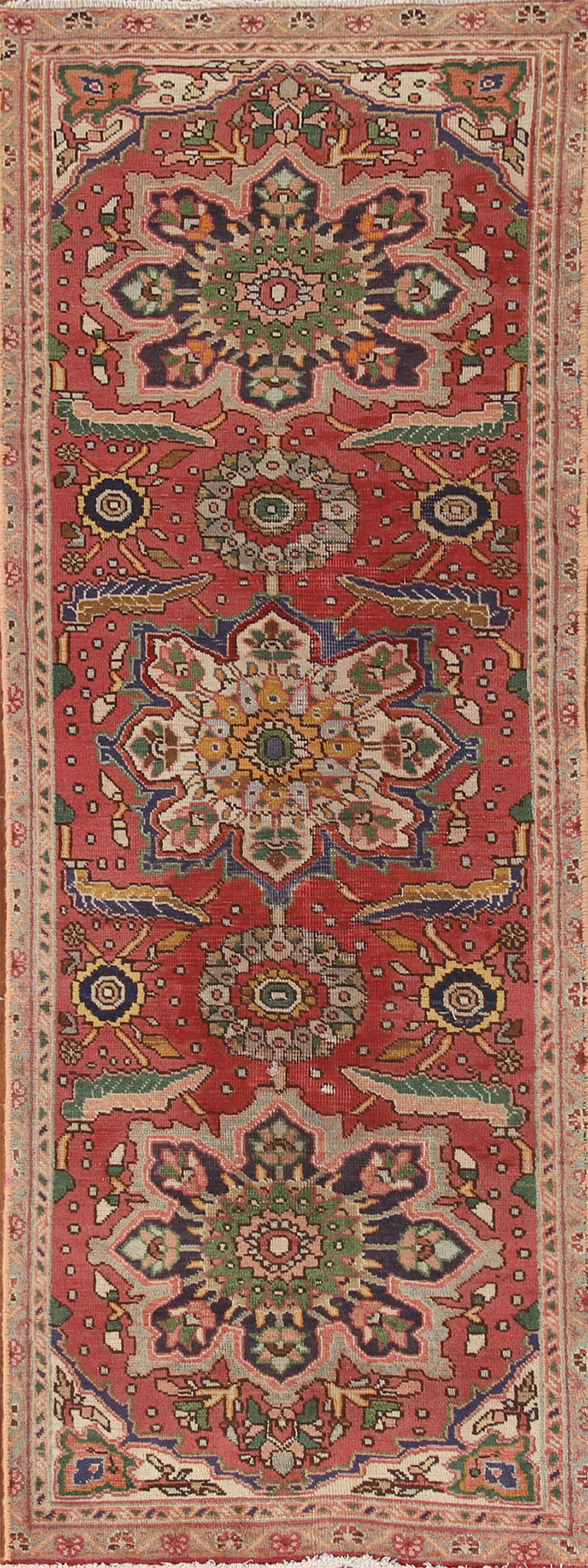 Vegetable Dye Heriz Persian Runner Rug 3x8