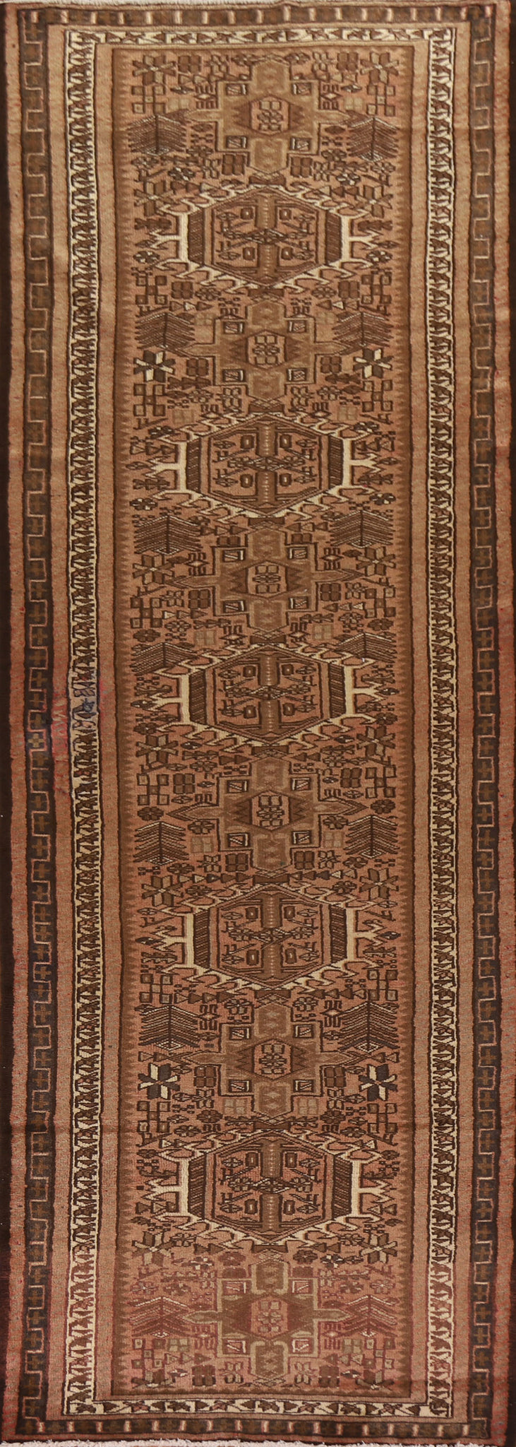 Vegetable Dye Gharajeh Persian Runner Rug 3x13